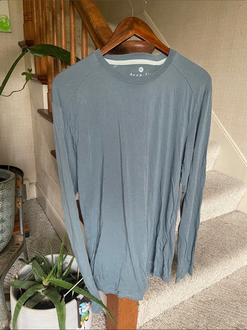 Free Fly Bamboo Men's Long-Sleeve Crewneck Shirt - Slate Blue